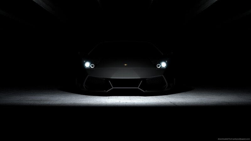 Black Lamborghini Car — Dramatic, Night, Photograph, Car Headlights