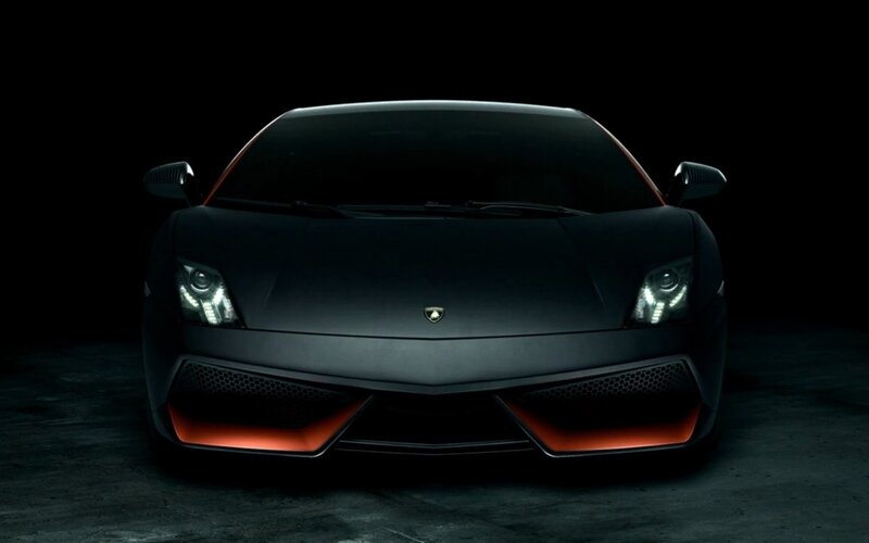 Black Lamborghini Car — Dramatic, Night, Photograph, Headlights