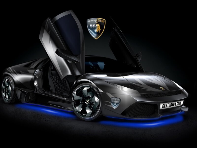 Black Lamborghini Car — Dramatic, Night