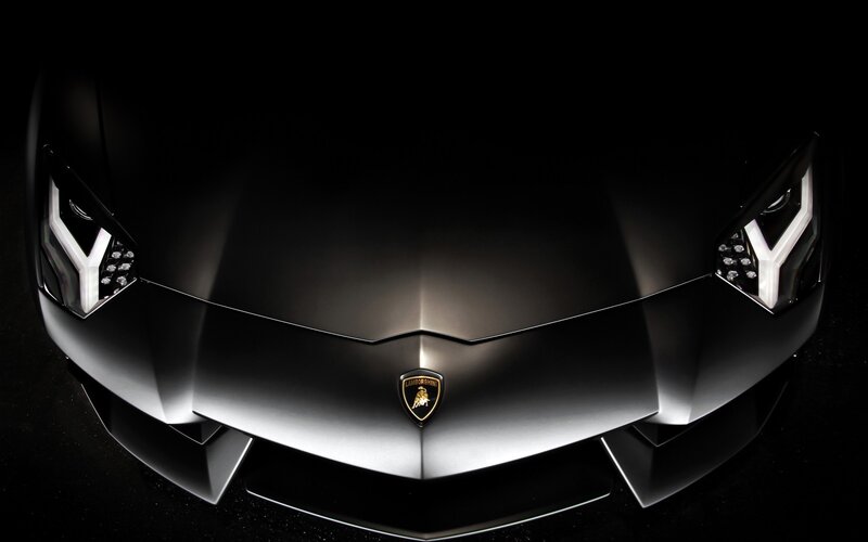 Black Lamborghini Car — Dramatic, Photograph, Headlights