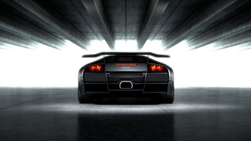 Black Lamborghini Car — Dramatic, Photograph, Tunnel, Taillights