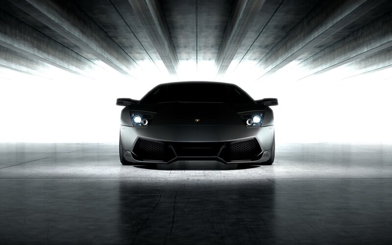 Black Lamborghini Car — Dramatic, Photograph, Tunnel