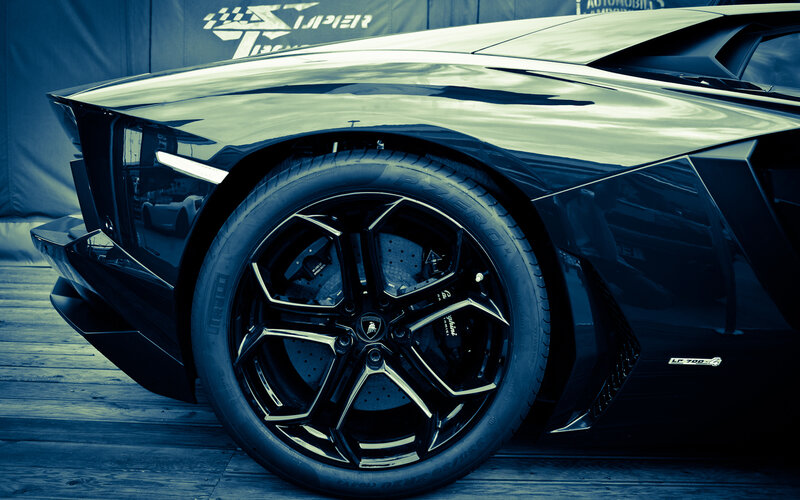 Black Lamborghini Car — Dramatic, Photograph, Wheel