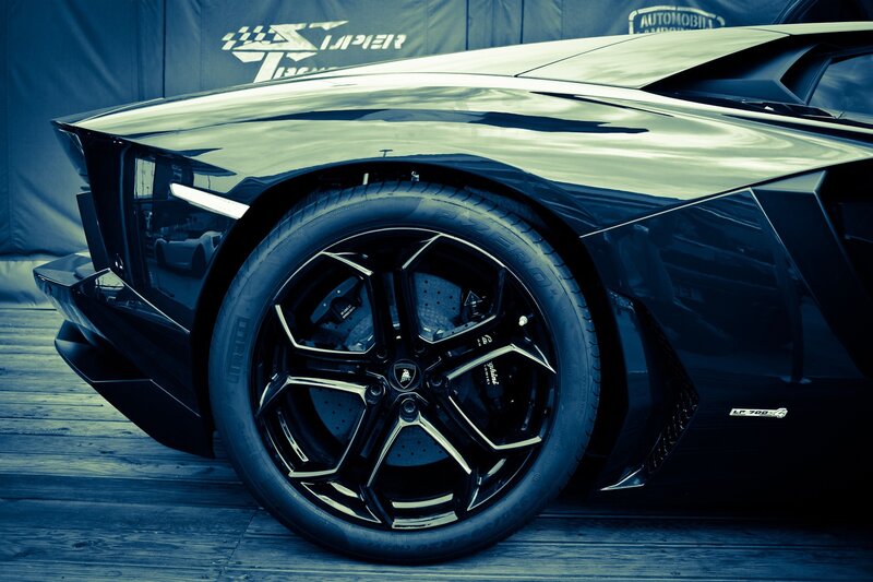 Black Lamborghini Car — Dramatic, Photograph, Wheel, Tire