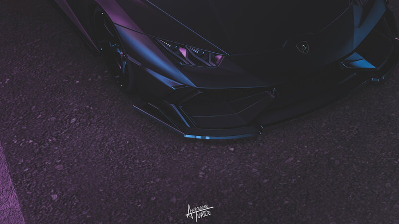Black Lamborghini Car — Purple