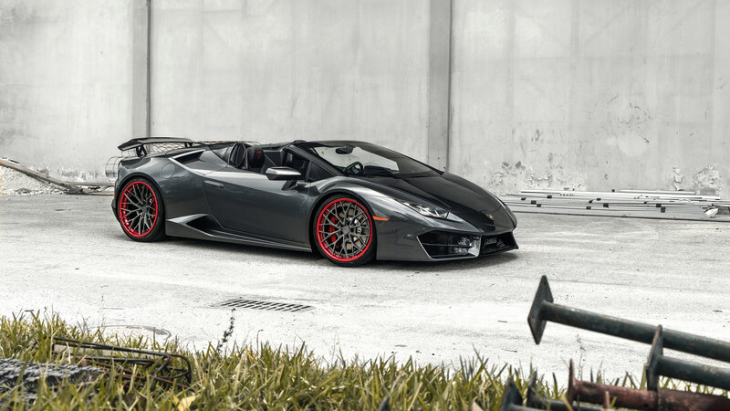 Black Lamborghini Convertible — Gray