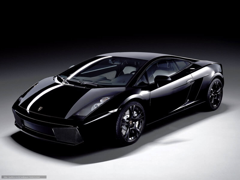 Black Lamborghini Gallardo — Dramatic, Photograph, Car, Studio Lighting, White Floor