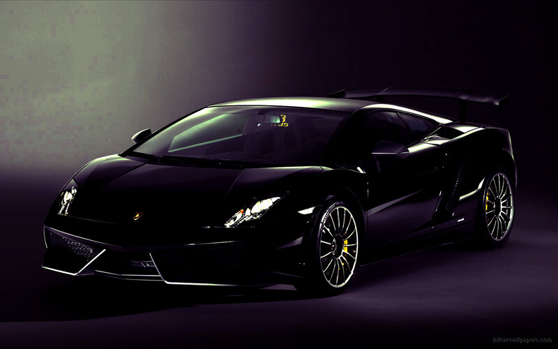 Black Lamborghini Gallardo — Dramatic, Photograph, Car, Tire, Wing