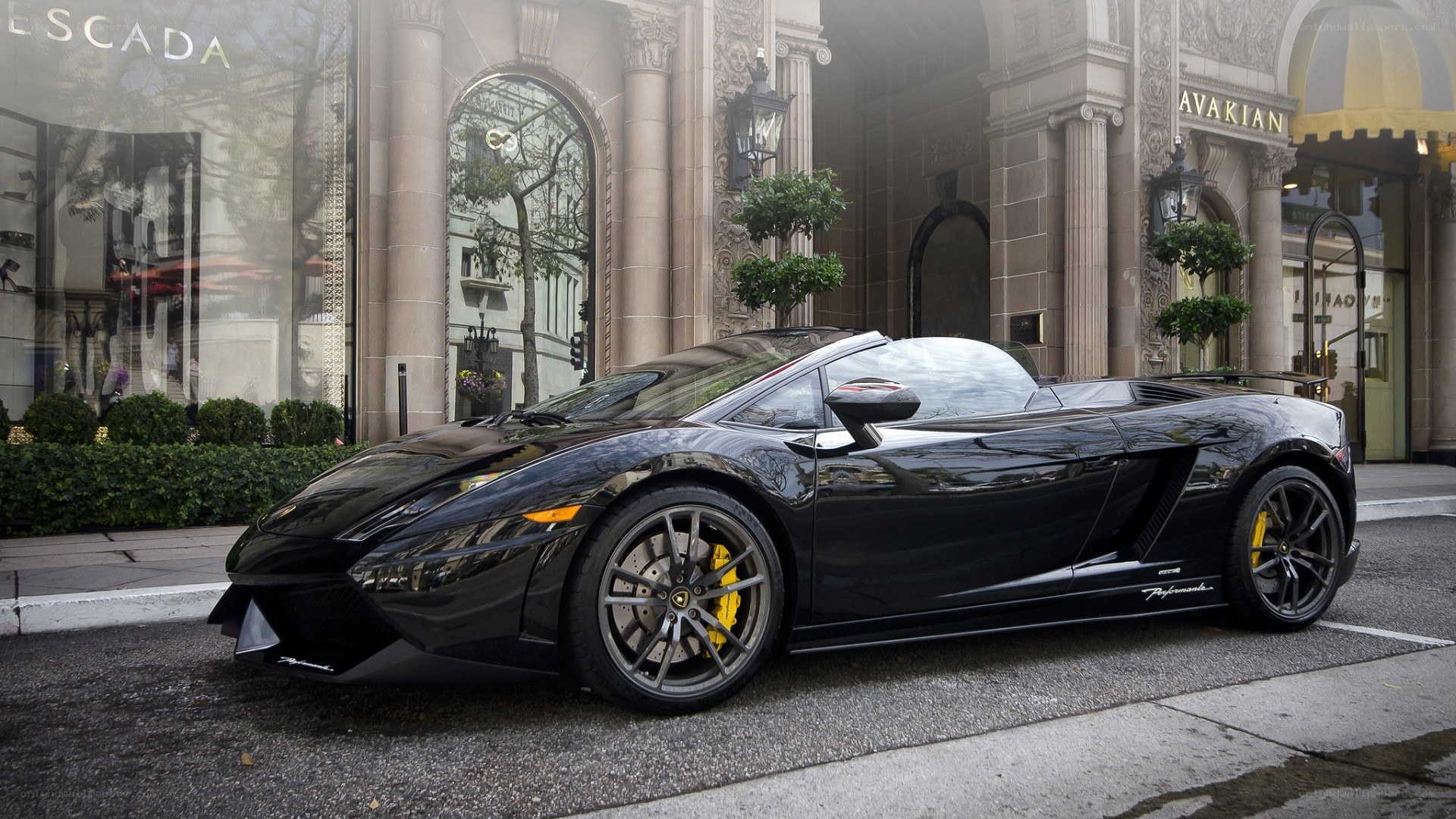 Black Lamborghini Gallardo parked