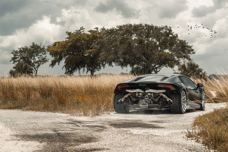 Black Lamborghini Huracan — Dramatic, Afternoon