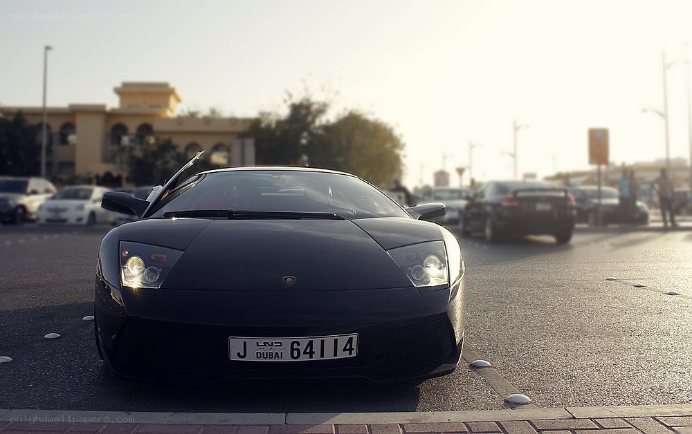 Black Lamborghini in Dubai