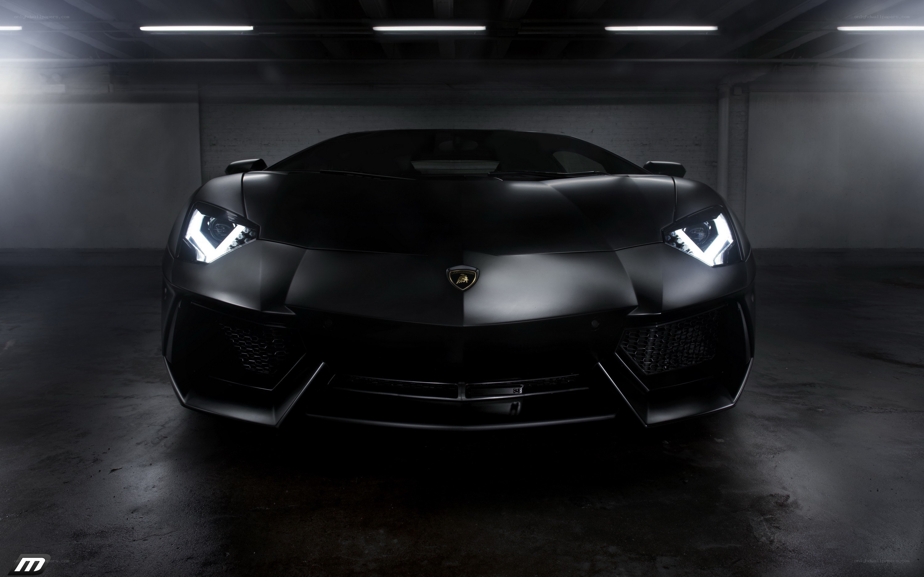black lamborghini in garage