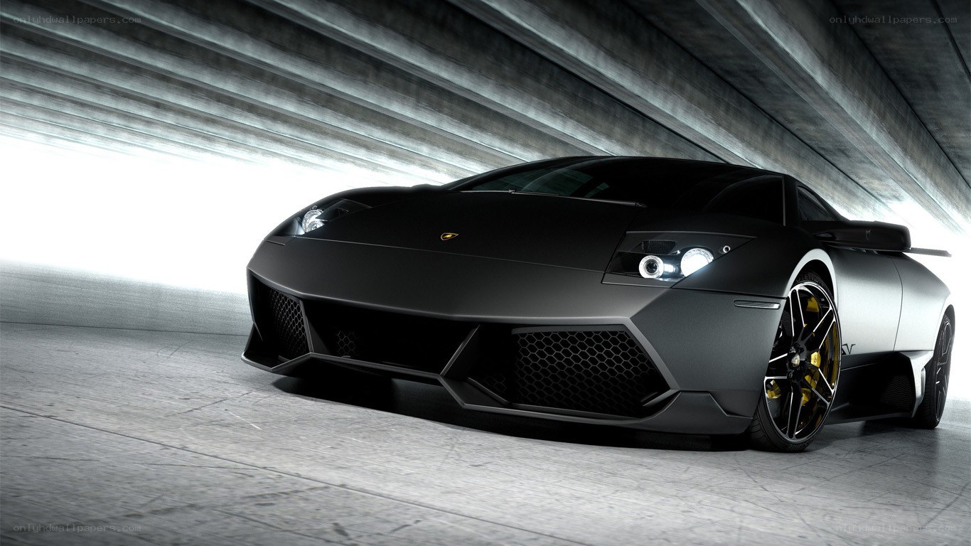 Black Lamborghini in tunnel