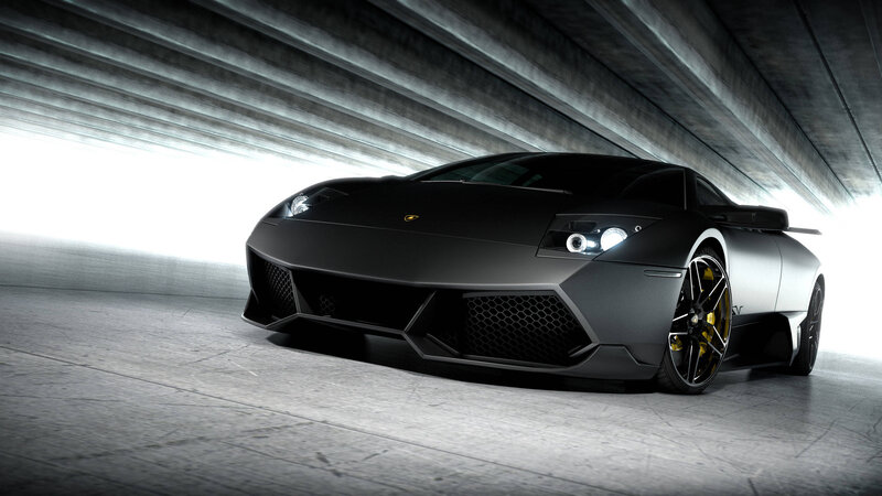 Black Lamborghini Murcielago — Dramatic, 3d Render