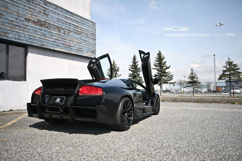Black Lamborghini Murcielago — Dramatic, Afternoon, Photograph, Car Door, Airplane