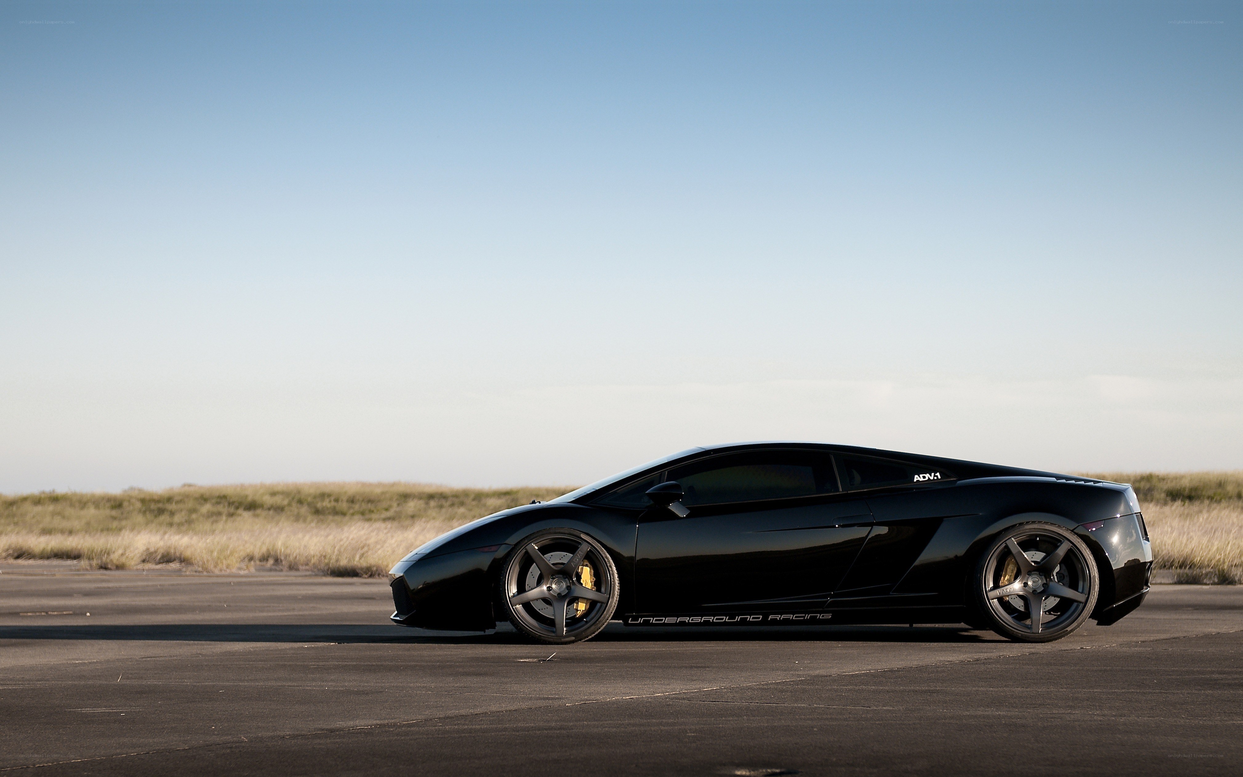 Black Lamborghini on a track