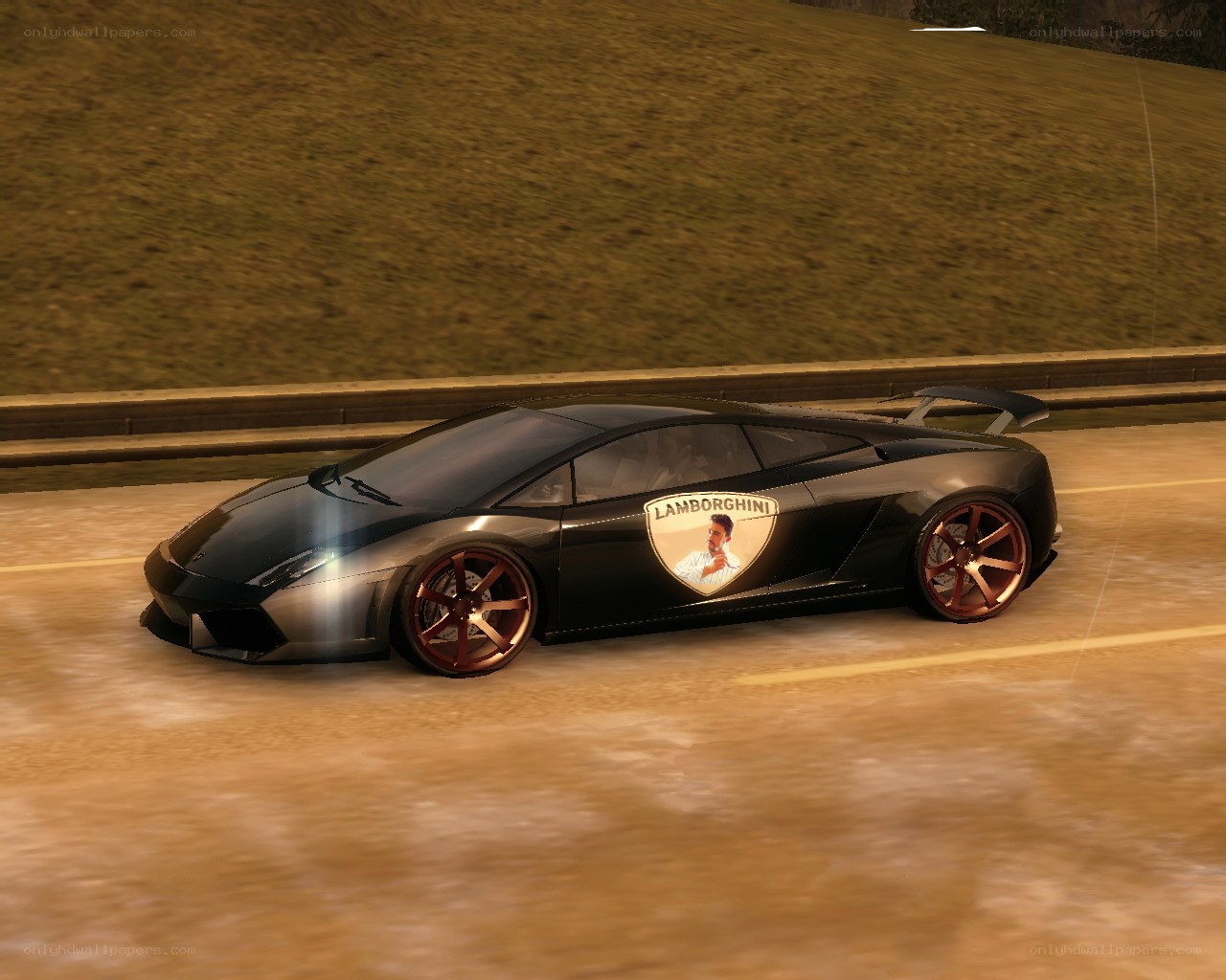 black lamborghini on road