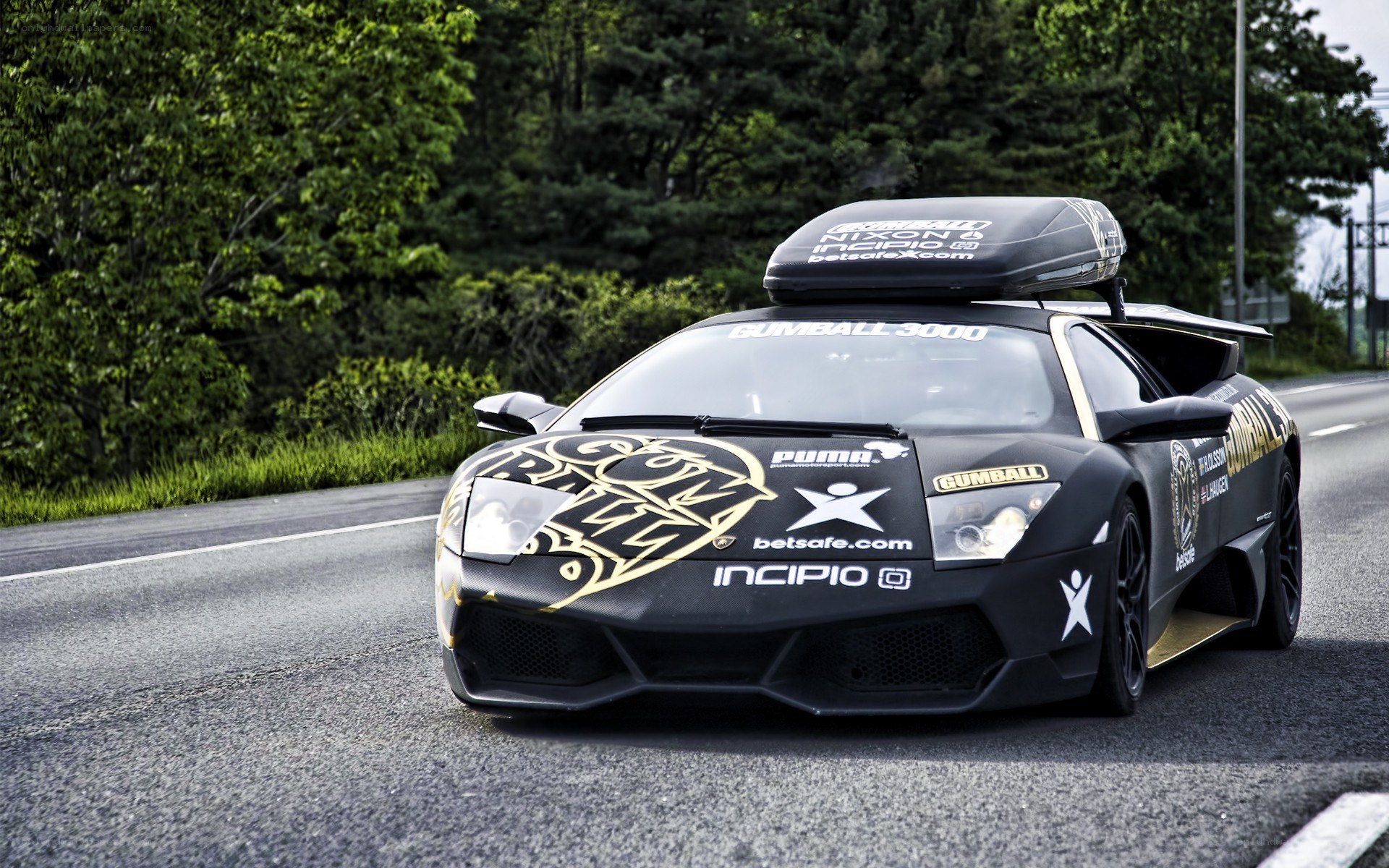 black lamborghini on road