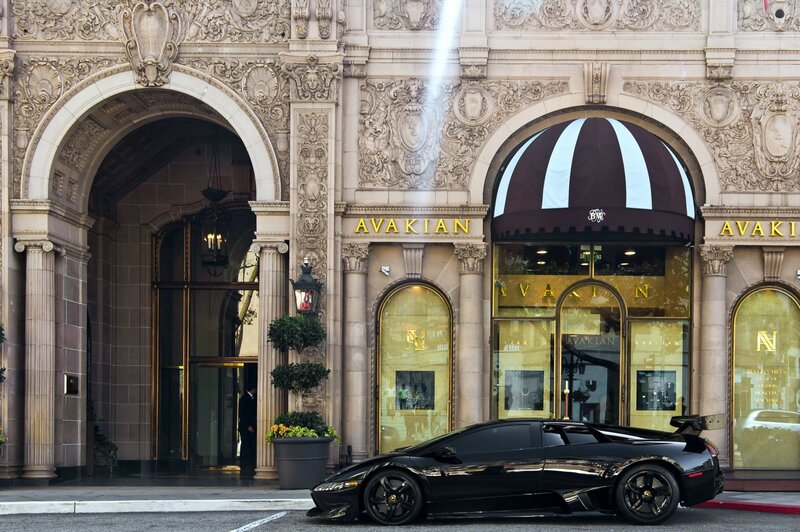 Black Lamborghini outside Avakian