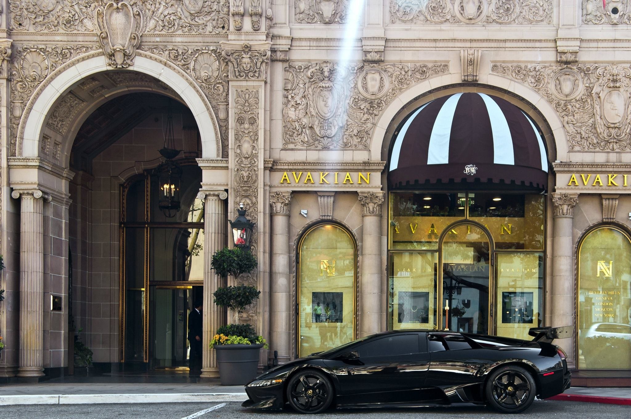 Black Lamborghini outside Avakian