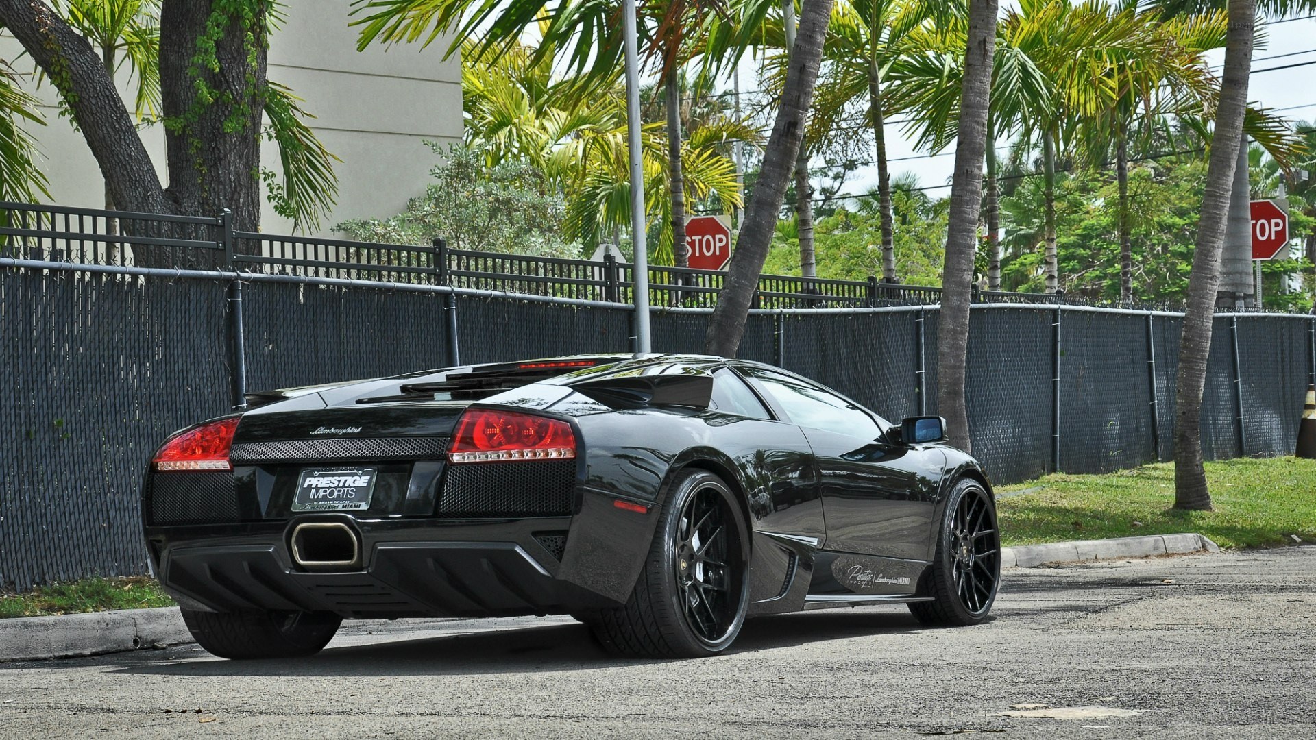 black lamborghini parked on street