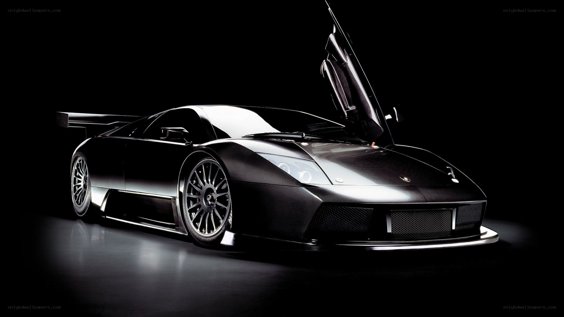 Black Lamborghini race car