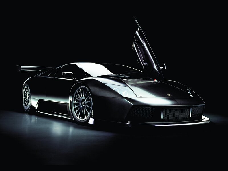 Black Lamborghini race car