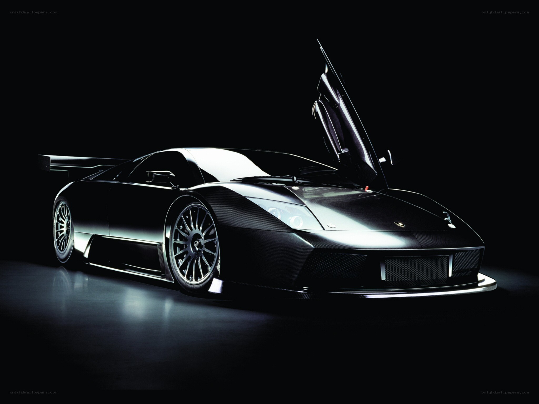 Black Lamborghini race car