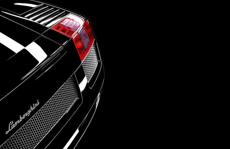 Black Lamborghini Rear — Dramatic, Photograph