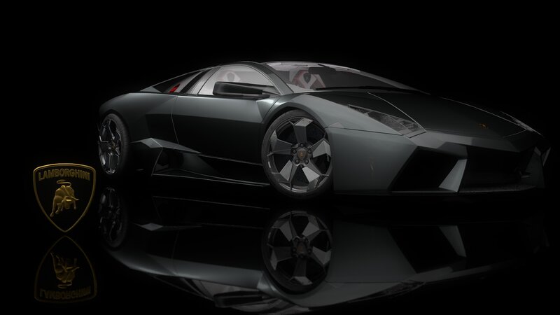 Black Lamborghini Reventon — Dramatic