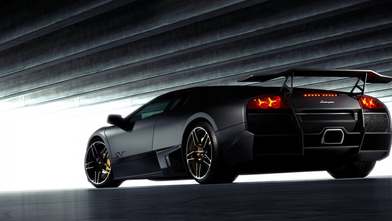 Black Lamborghini sports car