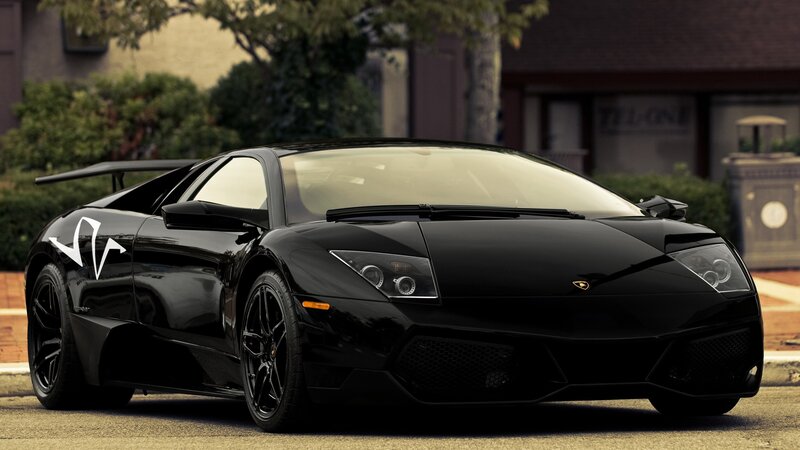 Black Lamborghini sports car