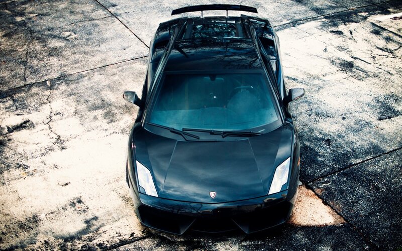 black lamborghini sports car
