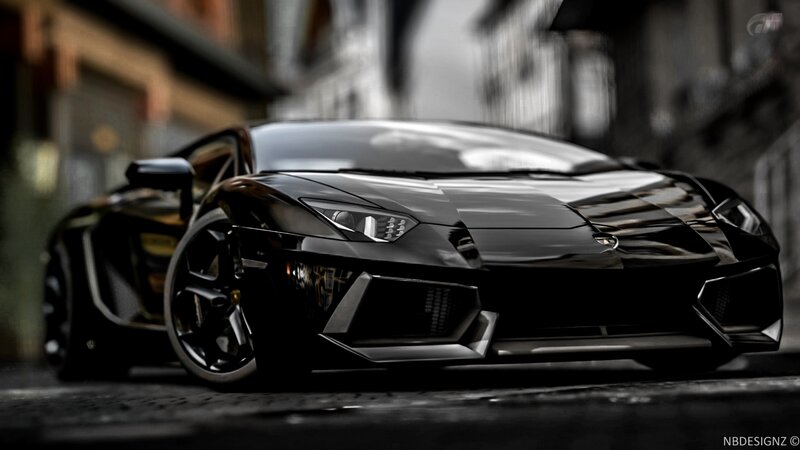 black lamborghini sports car