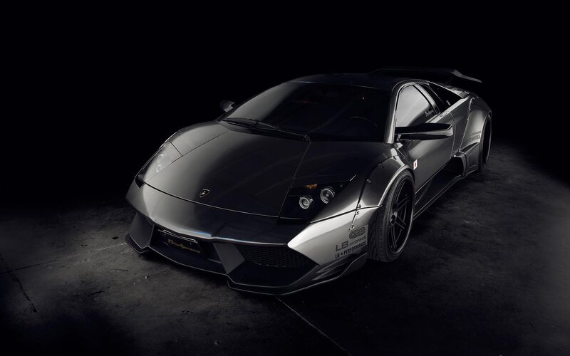 black lamborghini sports car