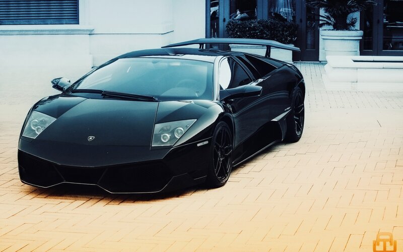 Black Lamborghini sports car