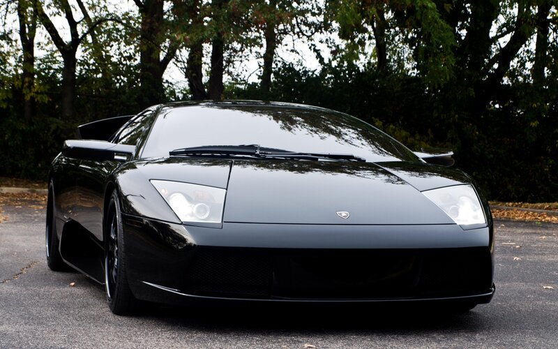 black lamborghini sports car