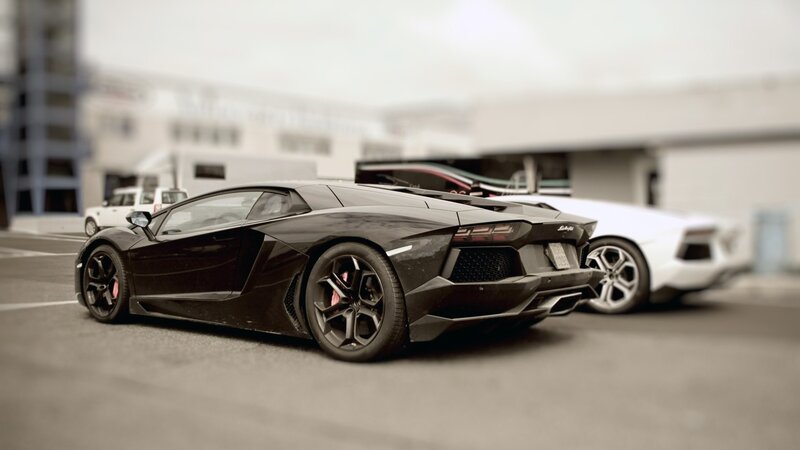 Black Lamborghini sports car