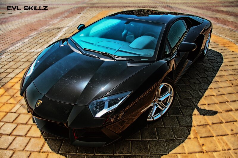 Black Lamborghini sports car