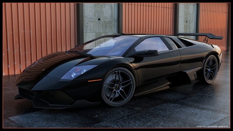 black lamborghini sports car