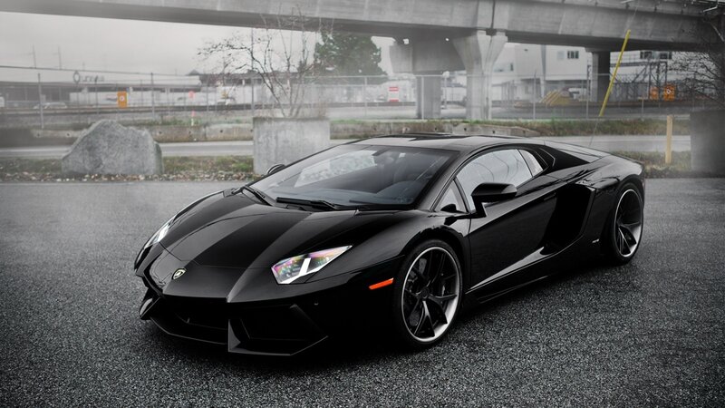 black lamborghini sports car