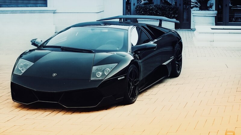 Black Lamborghini sports car