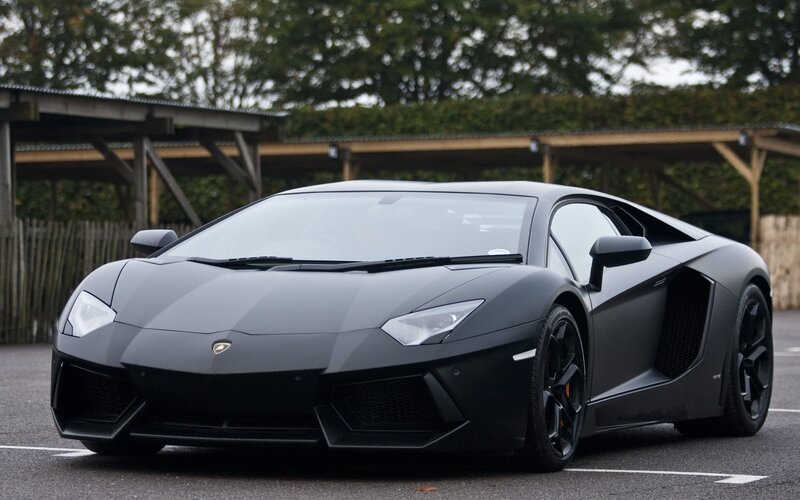 Black Lamborghini sports car