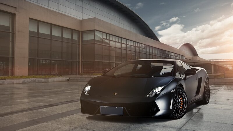 Black Lamborghini sports car