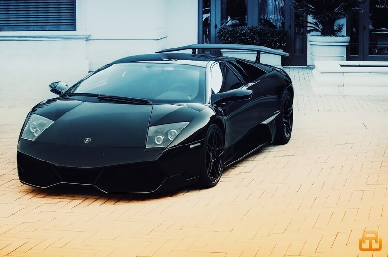 Black Lamborghini sports car