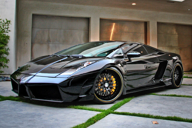 Black Lamborghini sports car