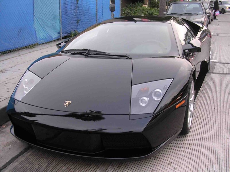 Black Lamborghini sports car