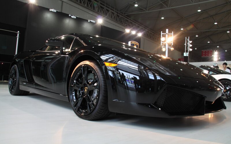 Black Lamborghini sports car