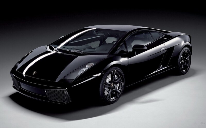 black lamborghini sports car
