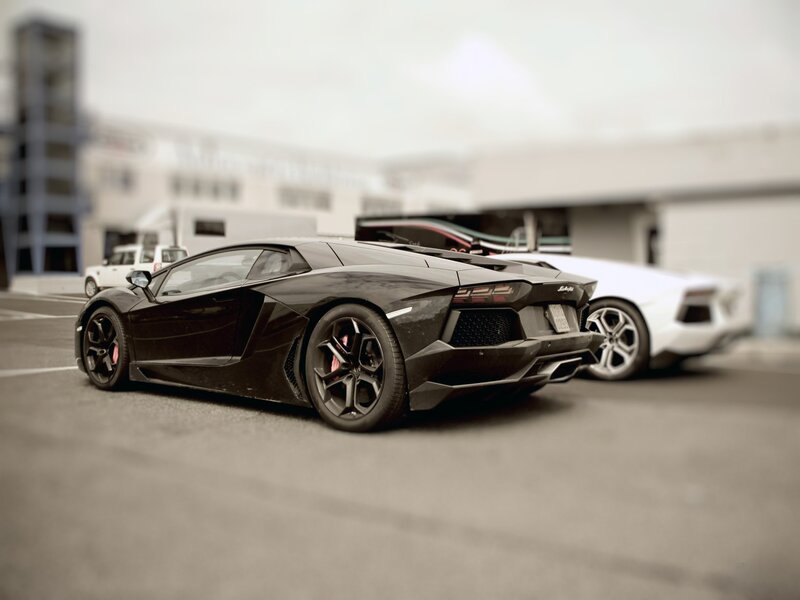Black Lamborghini sports car